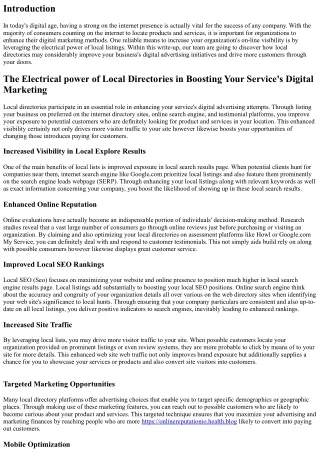 The Power of Local Listings in Improving Your Business's Digital Advertising