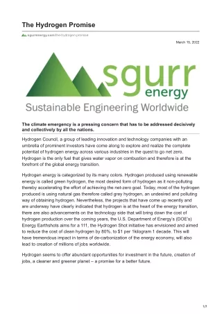 sgurrenergy.com-The Hydrogen Promise
