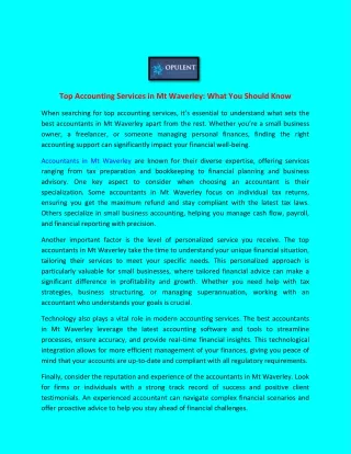 top accounting services in mt waverley what