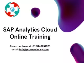 Master Data Analytics with SAP Analytics Cloud Online Course at Proexcellency