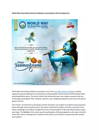 World Way International School Celebrates Janmashtami