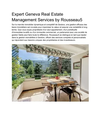 Régie immobilière genève