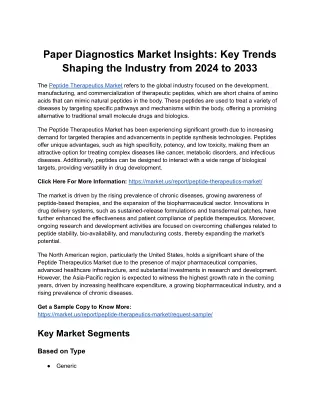 Peptide Therapeutics Market Analysis: A Deep Dive into the Competitive Landscape