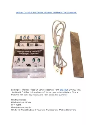 Hoffman Controls 816-10Dh-24V;120-600V 10A Head # Cntrl _ PartsHnC