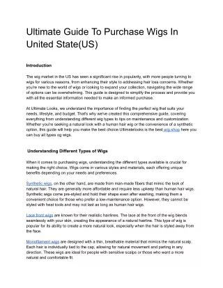 Ultimate Guide To Purchase Wigs In United State(US) (1)