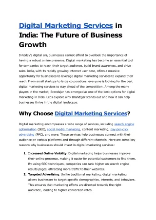 Digital Marketing Services in India_ The Future of Business Growth