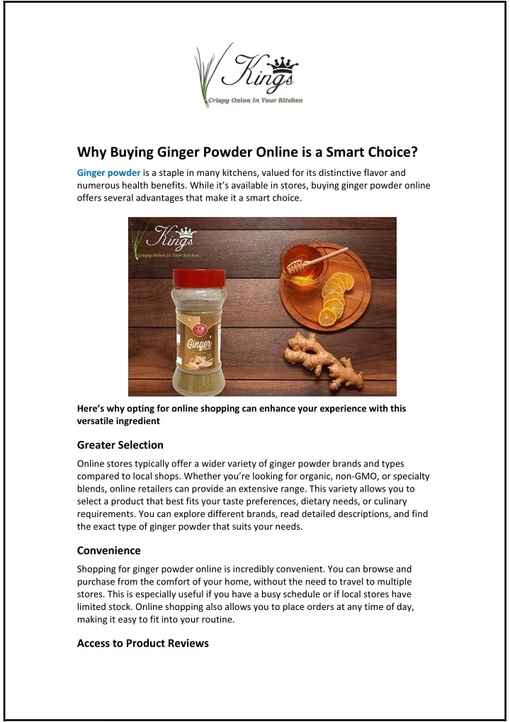 why buying ginger powder online is a smart choice