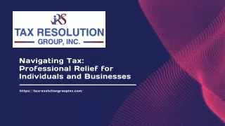 Best Tax Resolution Company | Top Tax Relief Services - Tax Resolution Group Inc