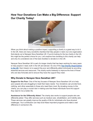 How Your Donations Can Make a Big Difference_ Support Our Charity Today
