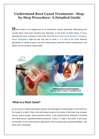 Understand Root Canal Treatment—Step-by-Step Procedure: A Detailed Guide