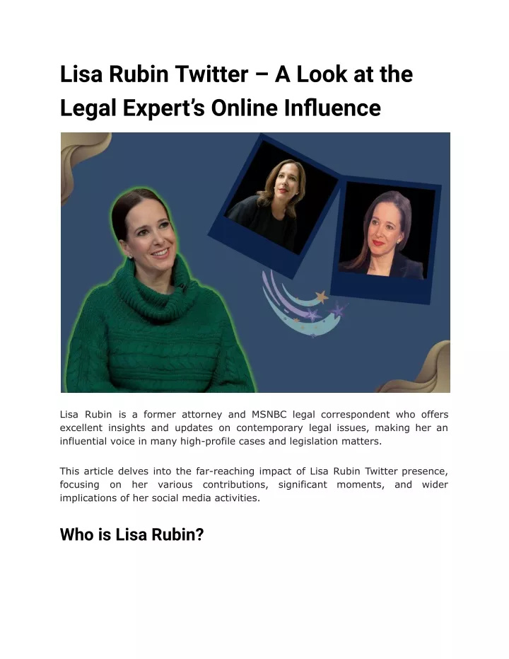 lisa rubin twitter a look at the legal expert