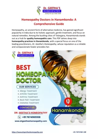 homeopathy doctors in hanamkonda-Geetha's Homeopathy