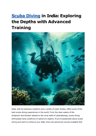 Scuba Diving in India_ Exploring the Depths with Advanced Training