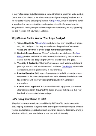 Graphic Design Logo _ Espire Vox_ Crafting Your Unique Visual Identity