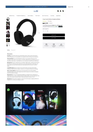 iCruze Comfy Wireless Headphone (Black)
