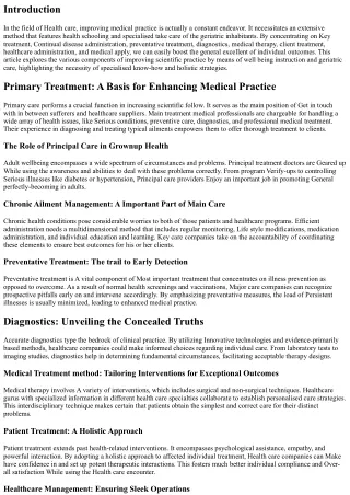 Enhancing Clinical Practice by Wellbeing Training and Geriatric Treatment