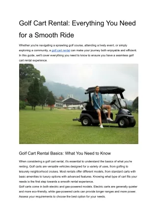 Golf Cart Rental_ Everything You Need for a Smooth Ride