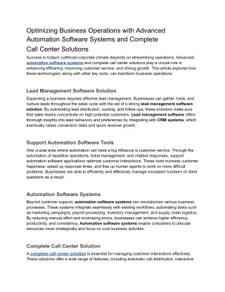 Optimizing Business Operations with Advanced Automation Software Systems and Complete .docx