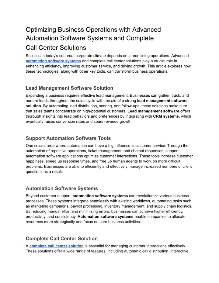 optimizing business operations with advanced