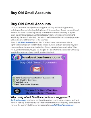 Buy Old Gmail Accounts