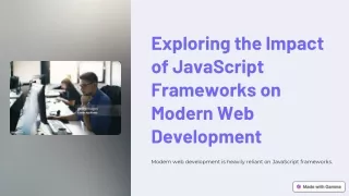 exploring the impact of javascript frameworks