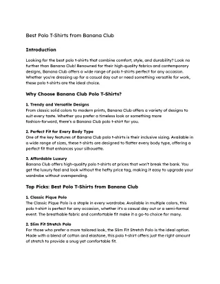 Polo T-Shirts from Banana Club