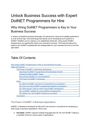 unlock business success with expert dotnet