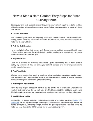 How to Start a Herb Garden_ Easy Steps for Fresh Culinary Herbs