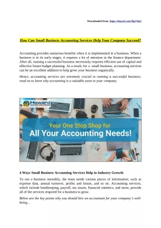 How Can Small Business Accounting Services Help Your Company Succeed?