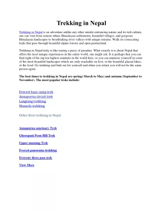 Trekking in Nepal