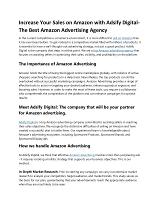 increase your sales on amazon with adsify digital