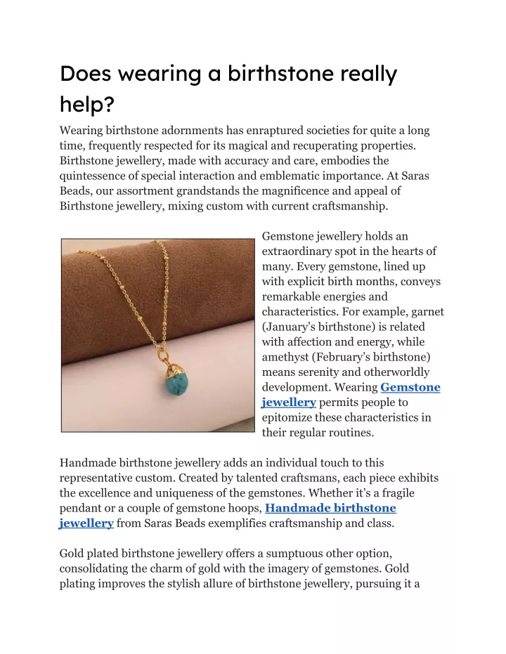 does wearing a birthstone really help