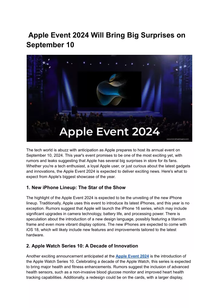 PPT Apple Event 2024 Will Bring Big Surprises on September 10