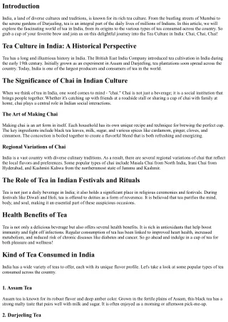 Tea Culture in India: Chai, Chai, Chai!