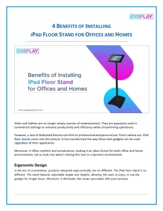 4 Benefits of Installing iPad Floor Stand for Offices and Homes