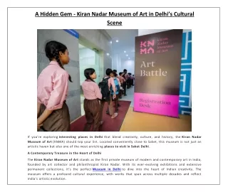 A Hidden Gem - Kiran Nadar Museum of Art in Delhi’s Cultural Scene