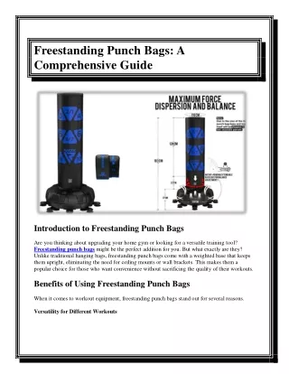 freestanding punch bags a comprehensive guide