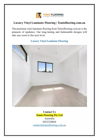 Luxury Vinyl Laminate Flooring | Temisflooring.com.au