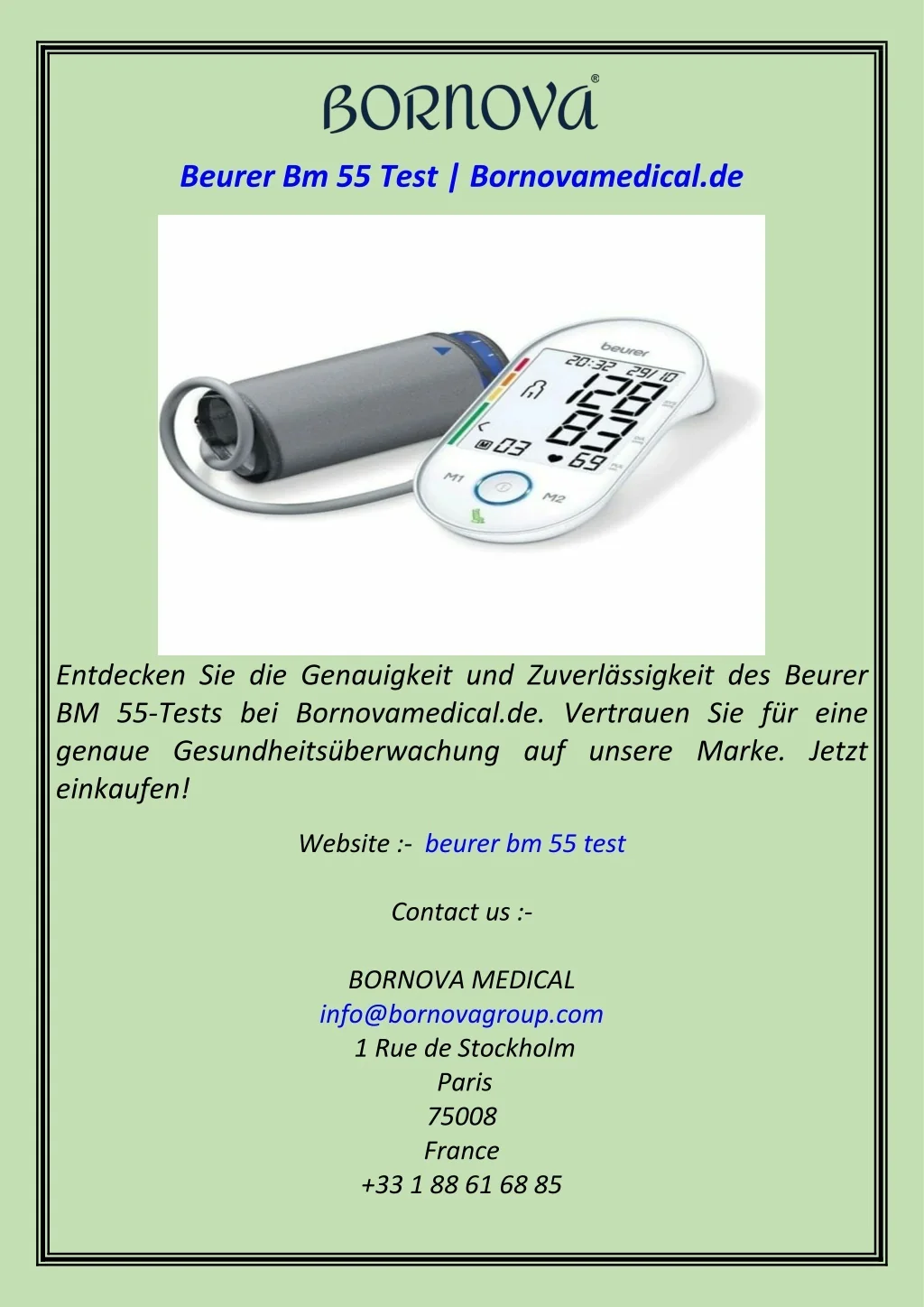 PPT - Beurer Bm 55 Test Bornovamedical.de PowerPoint Presentation, free ...