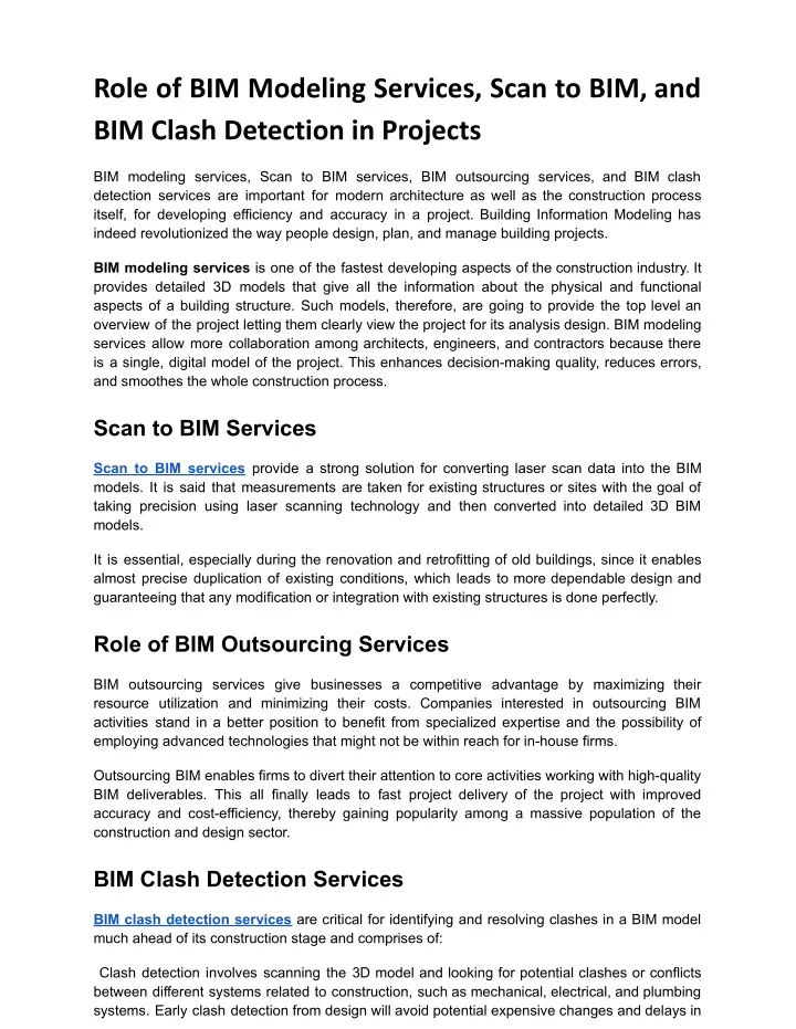 role of bim modeling services scan