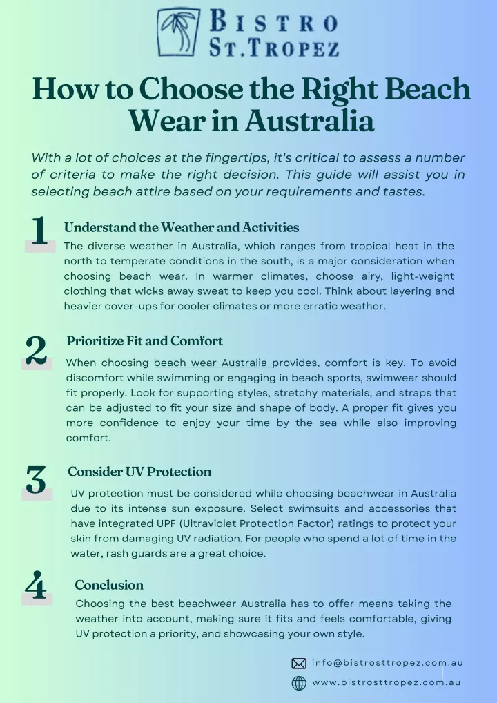 how to choose the right beach wear in australia