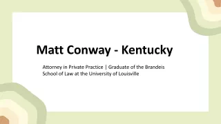 Matt Conway - A Forward-Thinking Planner - Louisville, Kentucky