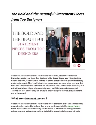 The Bold and the Beautiful_ Statement Pieces from Top Designers