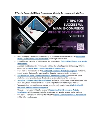 7 Tips for Successful Miami E-commerce Website Development | ViseTech