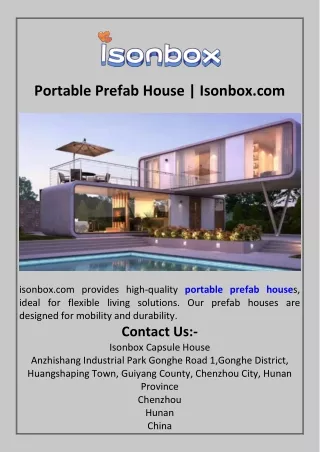Portable Prefab House  Isonbox.com