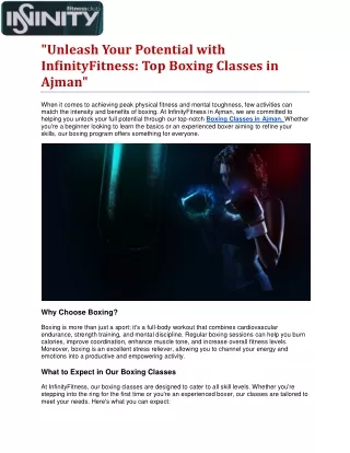 Top Boxing Classes in Ajman