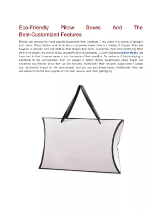 eco friendly best customized features