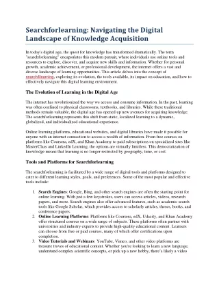 searchforlearning navigating the digital
