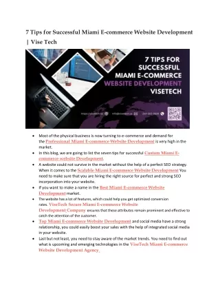 7 tips for successful miami e commerce website