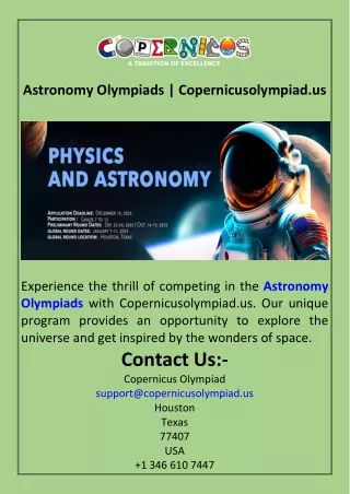 Astronomy Olympiads  Copernicusolympiad.us